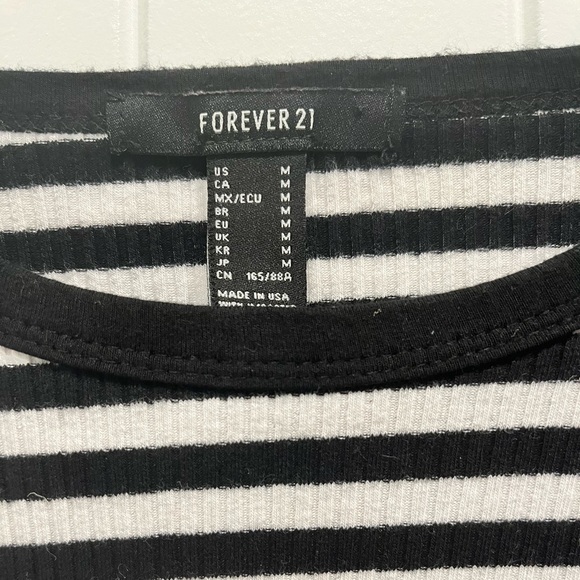 Forever 21 Long Sleeve Striped Dress Stretchy Comfortable Dress Size M - Picture 3 of 6